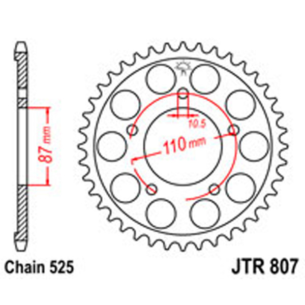 JT JT Rear Sprockets R/W 807-46 SUZ (828)